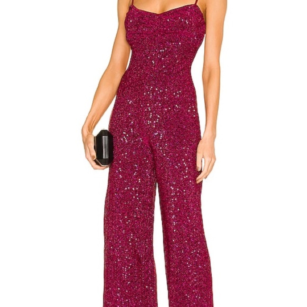 Lovers And Friends Cindi Jumpsuit Size M Maroon Red NWOT Valentines Wedding